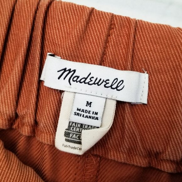Madewell Tapered Huston Pull-On Crop Pants M Burnt Clay Lyocell Blend Comfy $85 - Picture 7 of 15